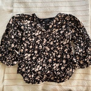 Lucky Brand floral top 3/4 sleeves